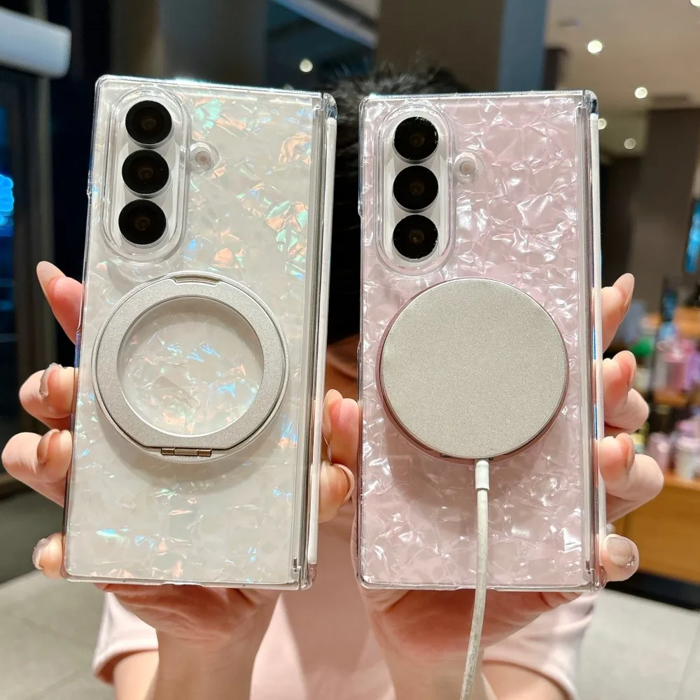 

Rotating Bracket For Samsung Galaxy Z Fold 7 6 5 5G Phone Case Magnetic Hinge Protective PC Hard Shell (Only Back Cover)