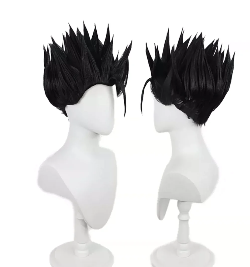 Men Anime Z Son Gohan Super Saiyan 2 Cosplay Wig Heat Resistant Fiber Black Spiky for Halloween Party