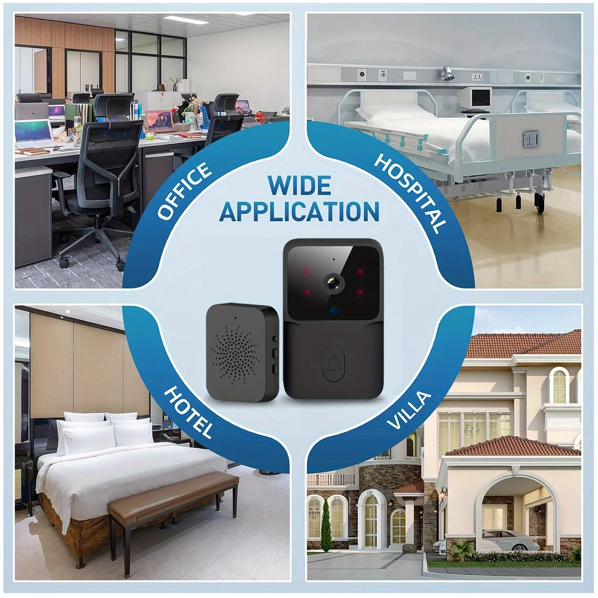 Tuya Wireless Video Doorbell, Smart Doorbell Camera Works with Tuya APP, HD Surveillance with Night Vision & Motion Alerts