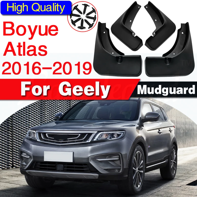 Car Molded Mud Flaps For Geely Boyue Atlas NL3 Emgrand X7 Sport 2016 - 2019 Splash Guards Mudguards Mudflap Proton X70 2017 2018