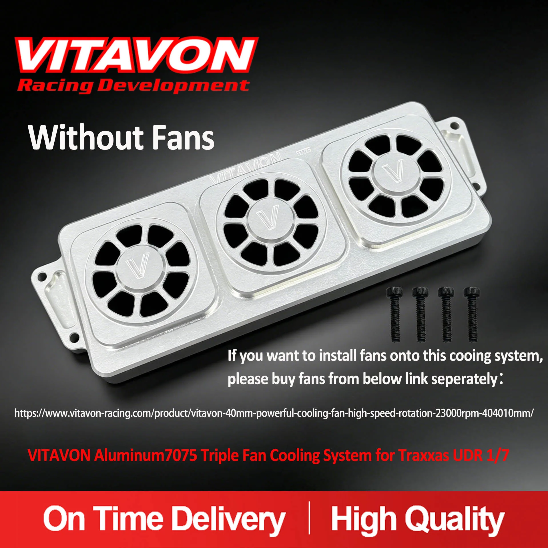 VITAVON Aluminum7075 Triple Fan Cooling System for Traxxas UDR 1/7