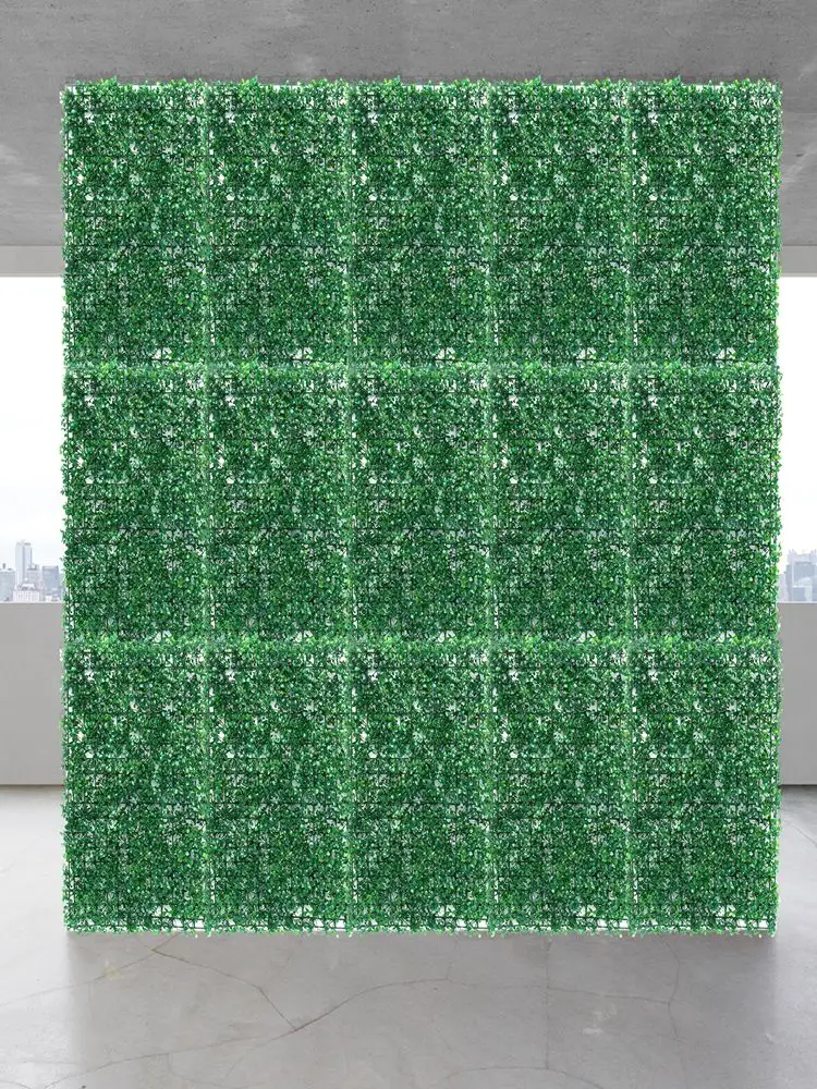 Mur de plante simulée 40x60 CM, panneaux artificiels en buis, haie topiaire carrée, écran de haie de confidentialité, protégé contre les UV, 12 pièces