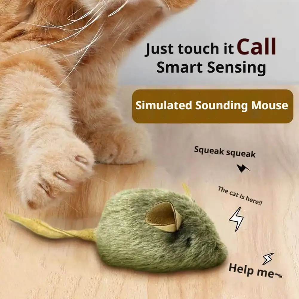 3pcs Simulated Plush Sound Toy For Mice ﻿Sound Producing Electric Cute Mouse Toy For Cat Highly Realistic Cat Interactive Toys