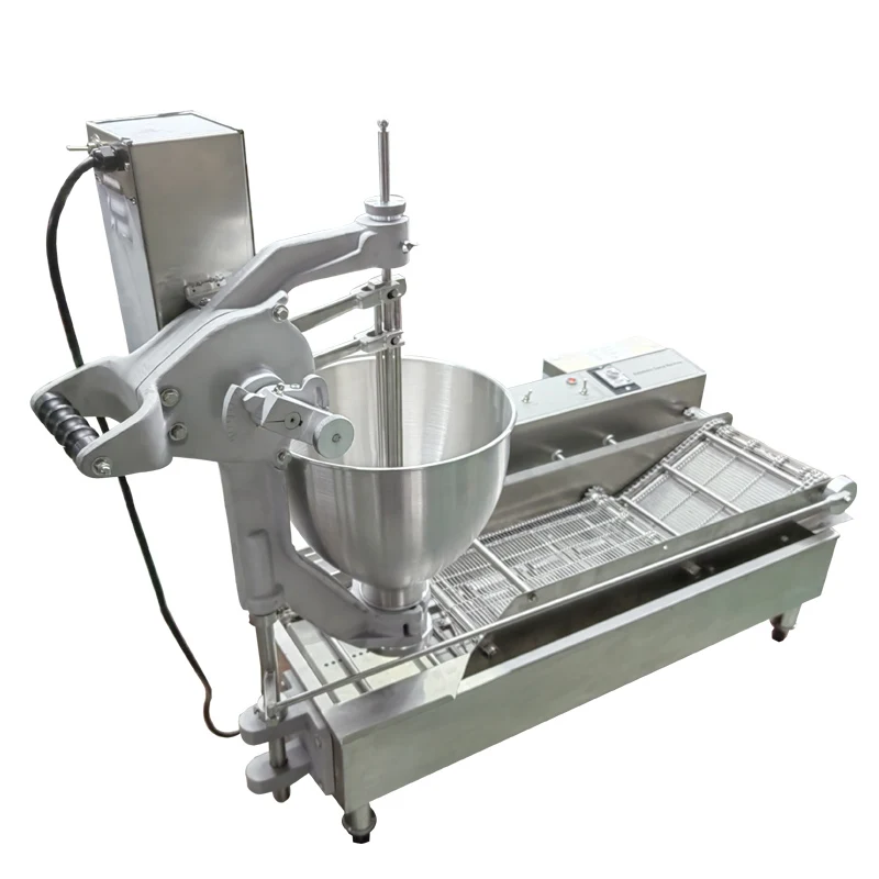 110v 220v Commercial Double Row Donut Fryer Machine Automatic Flower Shaped Spherical Donuts Forming Making Machine