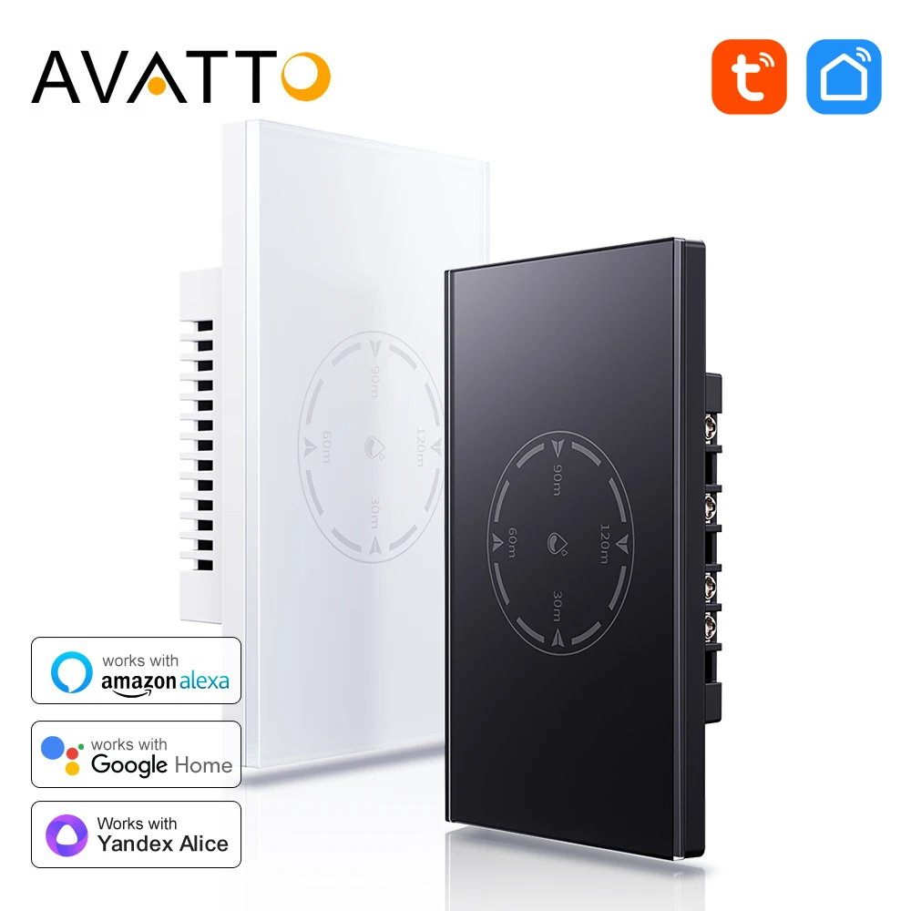 AVATTO Tuya WiFi Boiler Switch With Energy Monitoring 20A/4400W Smart Water Heater Touch Switch Support Alexa Google Home