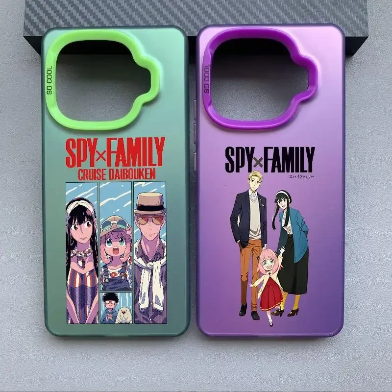 Fashion Trend Anime SPY×FAMILY Colorful Frosted Laser Full Cover PC Shockproof Phone Case for IQOO Z9 Turbo Z9X