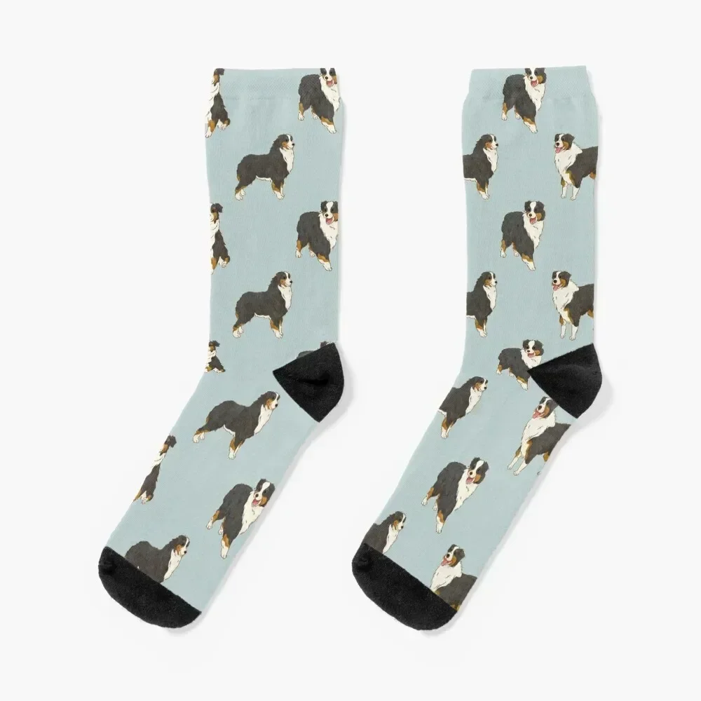 Black Tri Australian Shepherd Aussie Dog Socks aesthetic Soccer winter gifts fashionable Socks Women Men's