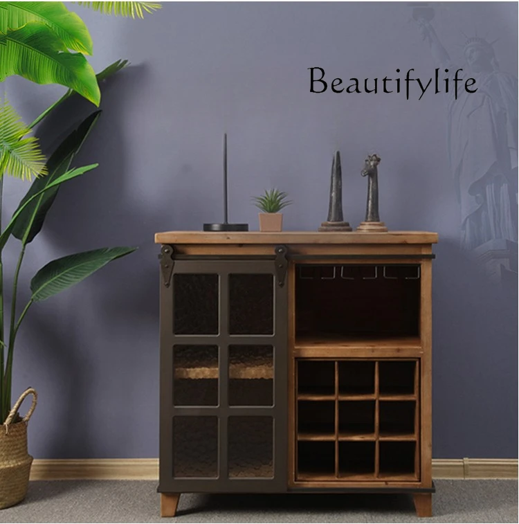 

American Retro Industrial Style Sideboard Cabinet Household Minimalist Storage Cabinet