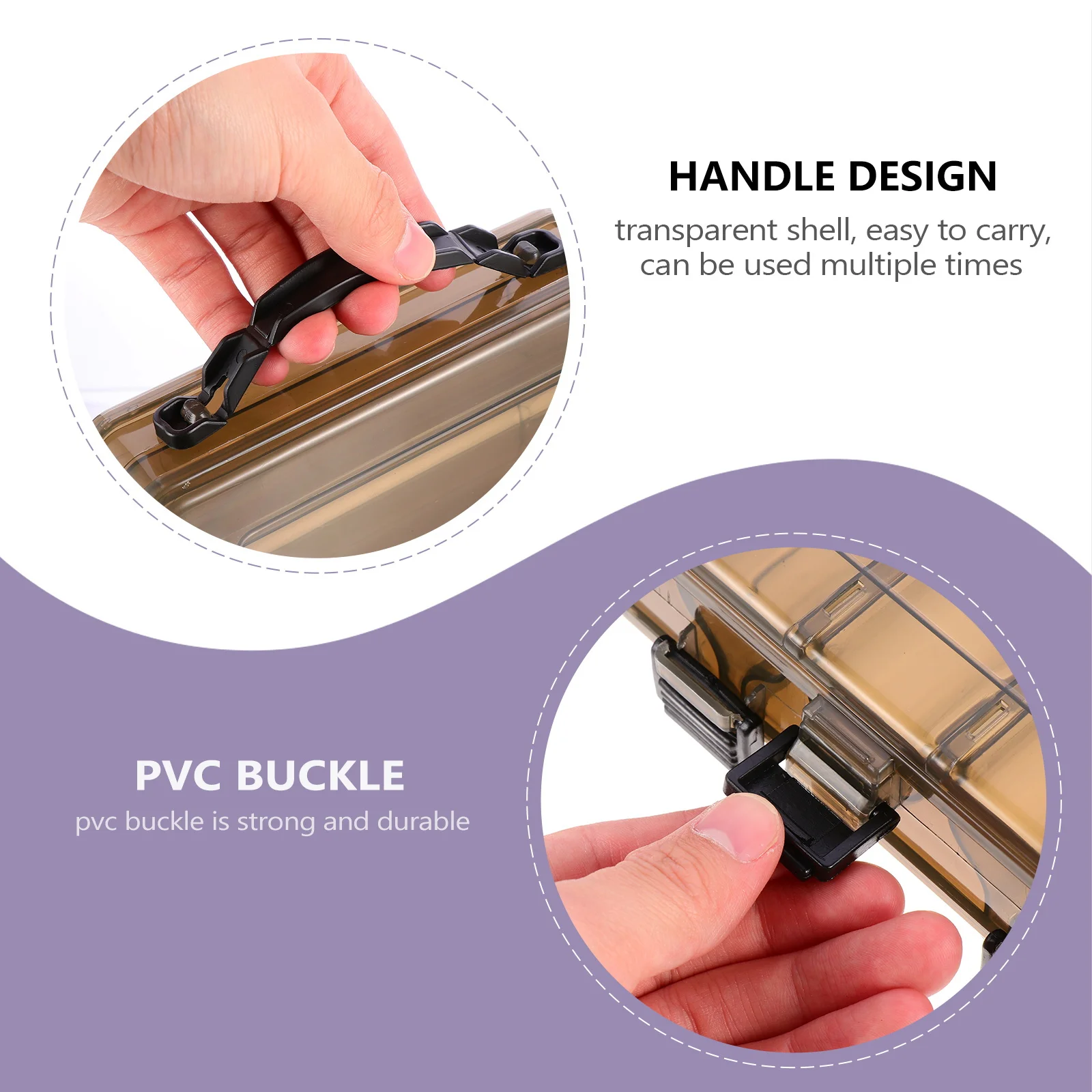 

1Pcs Transparent Fish Tackle Storage Utility Box for Outdoor Enthusiasts Easy Carry Waterproof Design Fishing Tackle Box