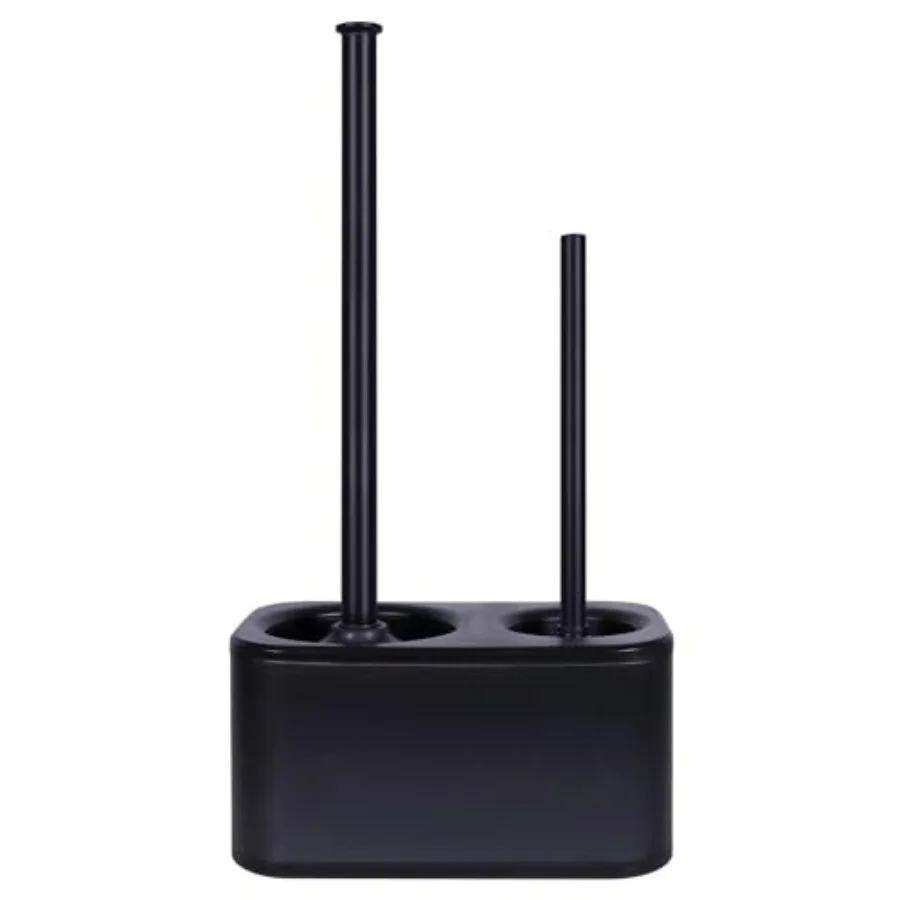 

Toilet Brush and Plunger Set with Holder Sleek Minimalist Modern Bathroom Accessories Toilet Plunger and Toilet Bowl Brush Comb