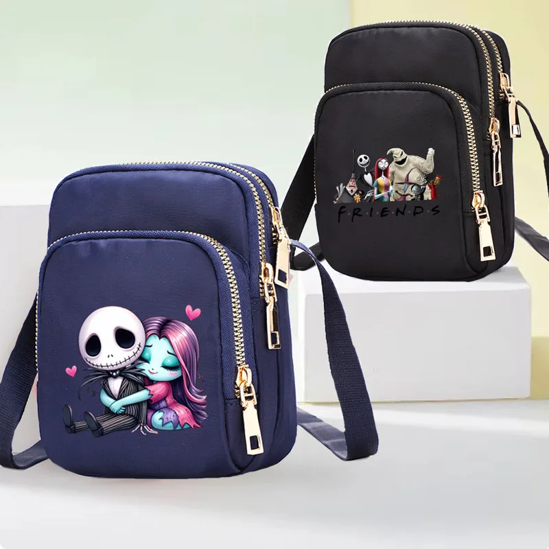 

Disney's The Nightmare Before Christmas Jack Sally Women's Nylon Halloween Chest Shoulder Bag Travel Crossbody Messenger Bags