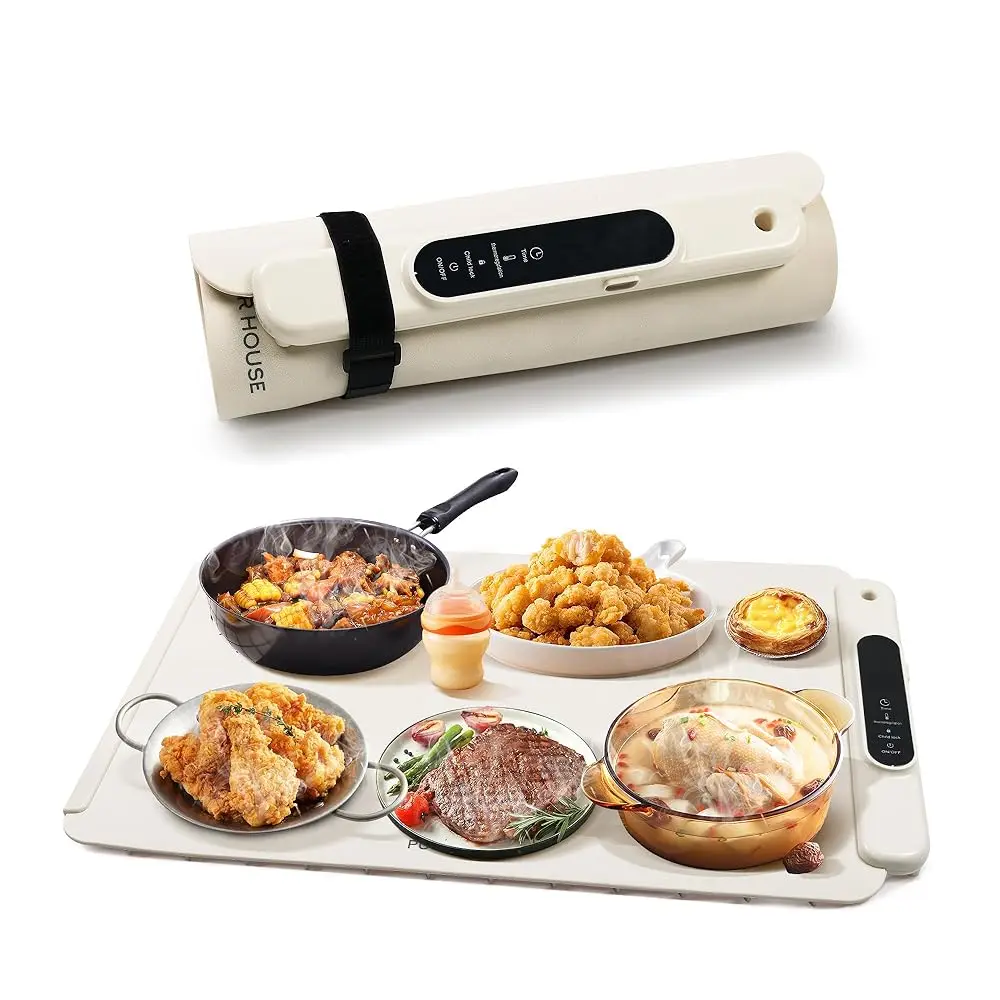 

Electric Warming Mat For Food, Foldable Upgrade Graphene Heating Film Full-Surface Heat In 10S, 5H Timer & 6 Temp Level,