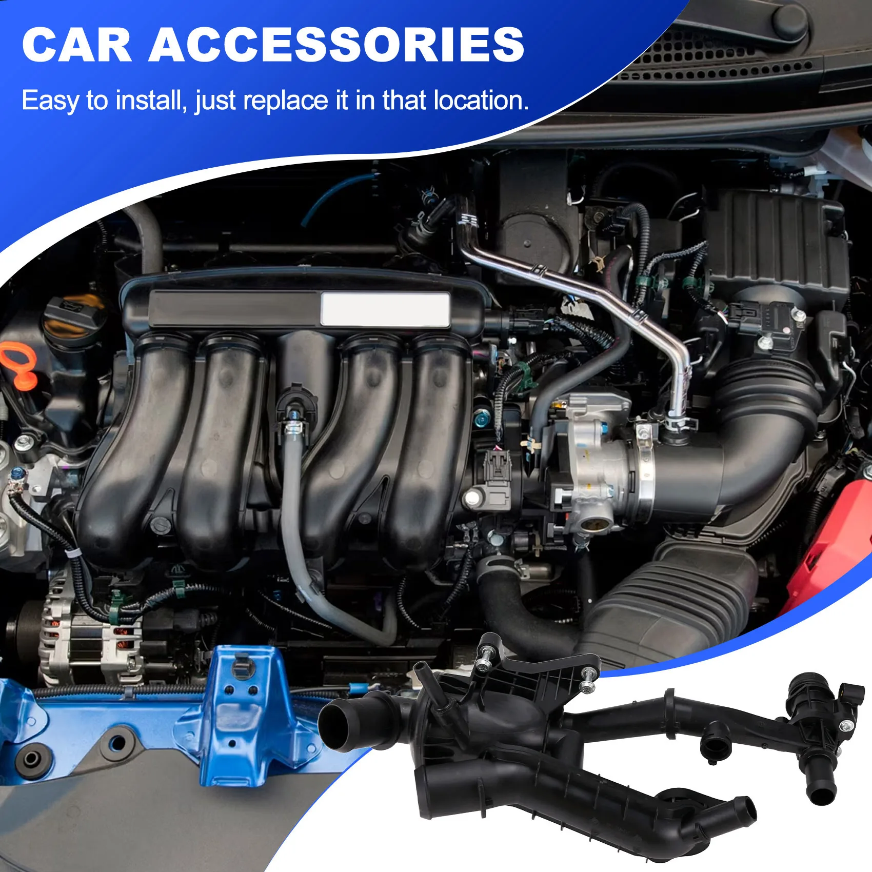 

AUTO Engine Coolant Thermostat Assembly For Ford Focus 2018-2019 1.0T H6BG8575BA GK2A12A648AA GK2Z12A648A W790446S900