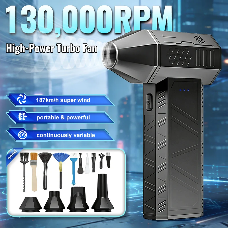 

Новый турбовентилятор X3Mini 130000 об/мин, электрическая воздуходувка с мощным потоком воздуха 187 км/ч, ручной бесщеточный мотор, промышленный пылеудалитель