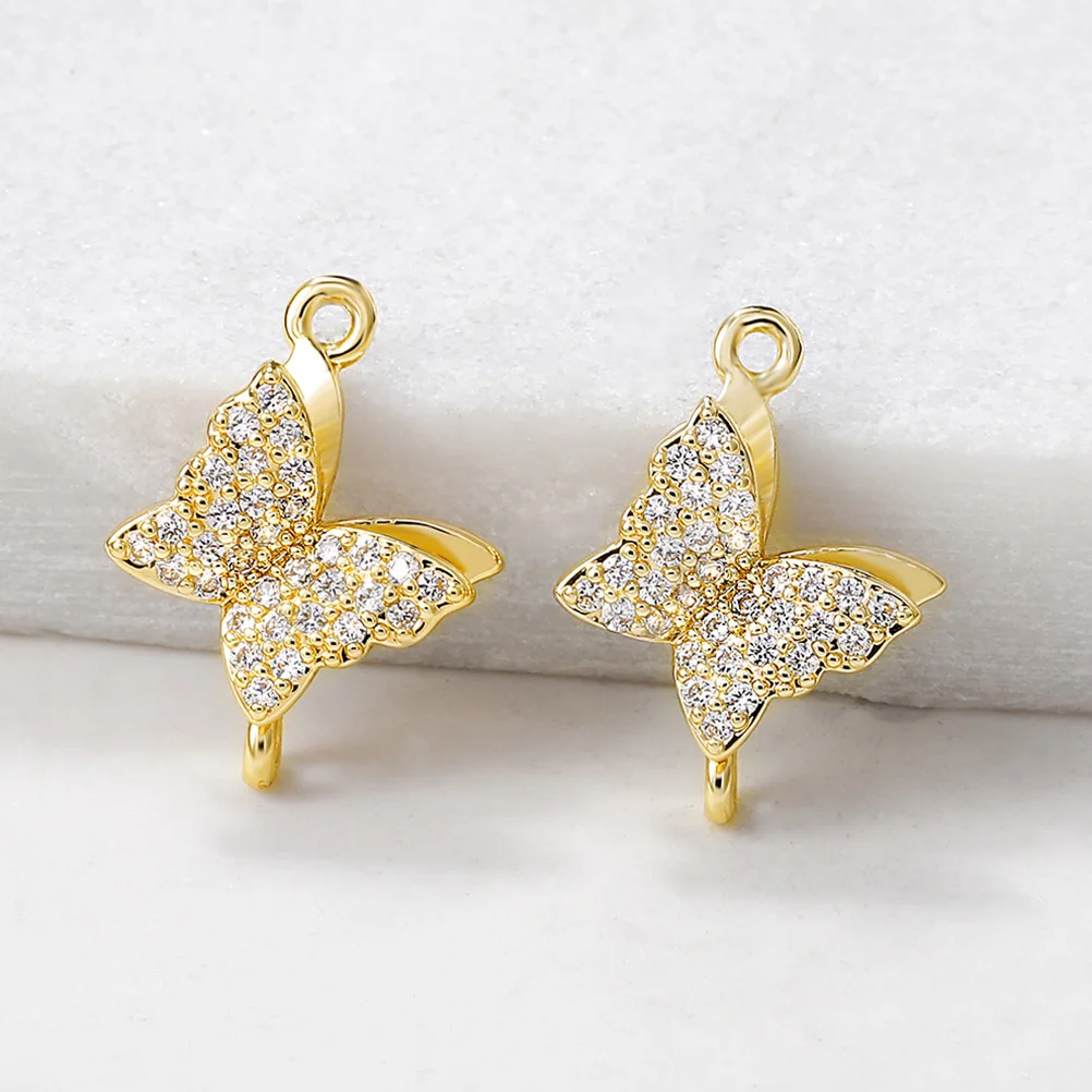 

2pcs Butterfly Pendant Crystal Metal Pendant DIY Jewelry Accessories Bright Charms Necklace Making Metal Charm