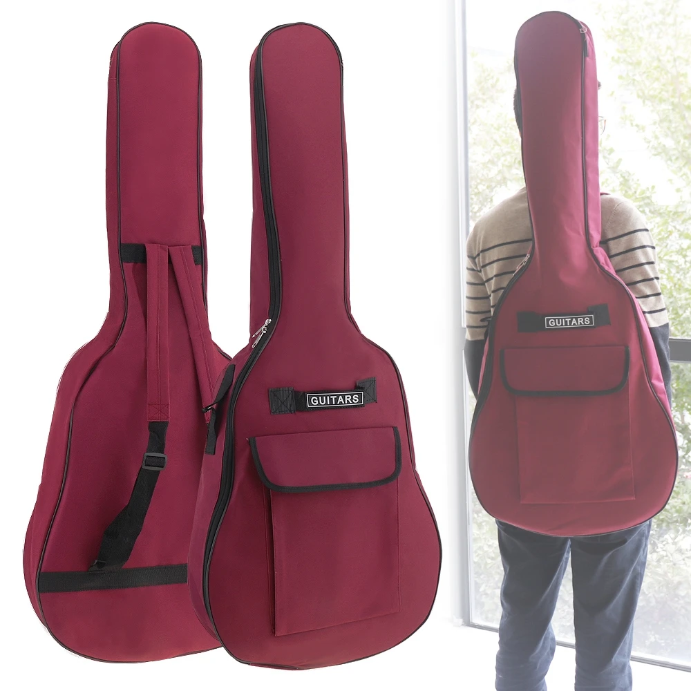 

40 / 41 Inch Guitar Case Gig Bag 600D Oxford Fabric Waterproof Backpack Double Straps Padded 5mm Cotton Soft Guitar Carry Case