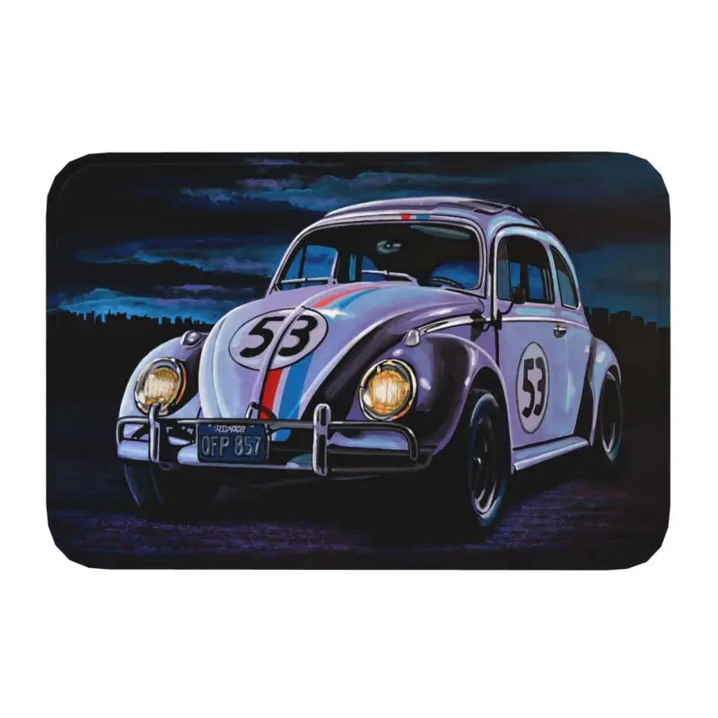 Custom Classic Racing Car Herbie Doormat Non-Slip Kitchen Bathroom Mat Garden Garage Door Floor Entrance Carpet Rug