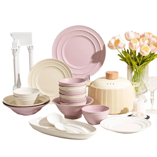 

Dish set, cream wind, household tableware set.