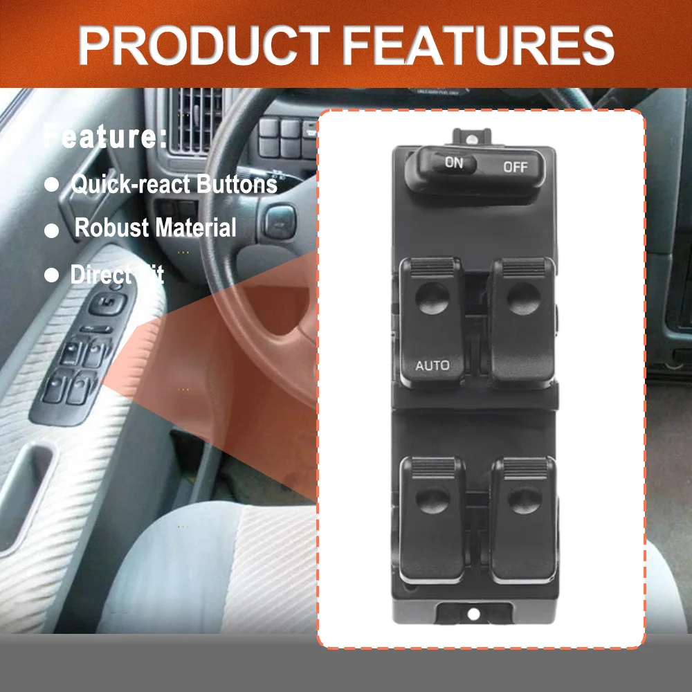 

Front Left Driver Side Master Power Window Switch For Mazda MPV Protégé 1996 1997 1998 B01A-55-350D BC8E-66-350A