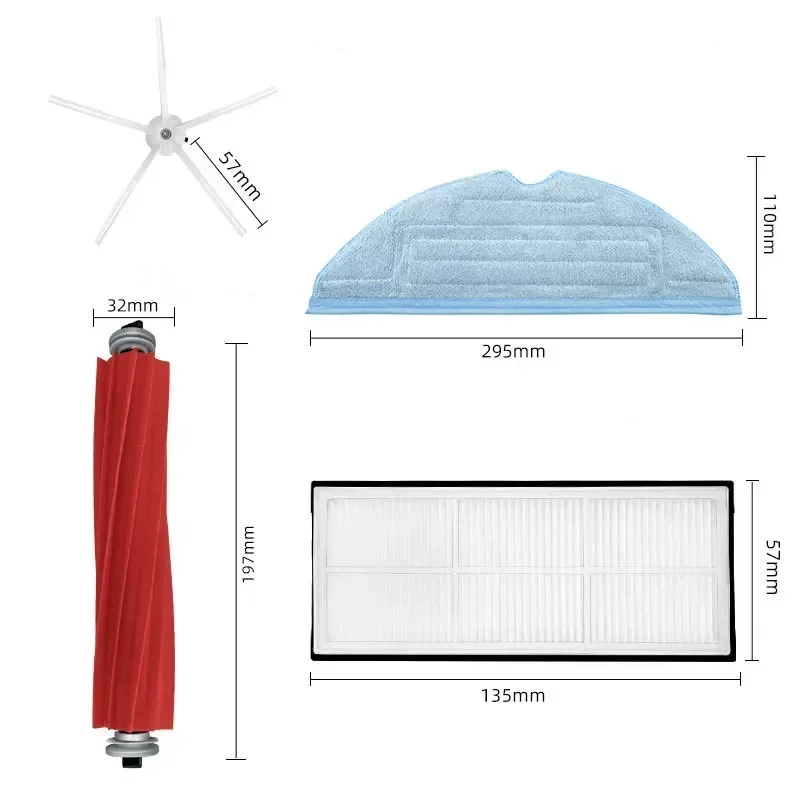 S7 Replacement Parts Kit for Xiaomi Roborock T7S T7plus T7 Splus S7 Robot Vacuum Cleaning Accessories Cleanable Wipes Spare