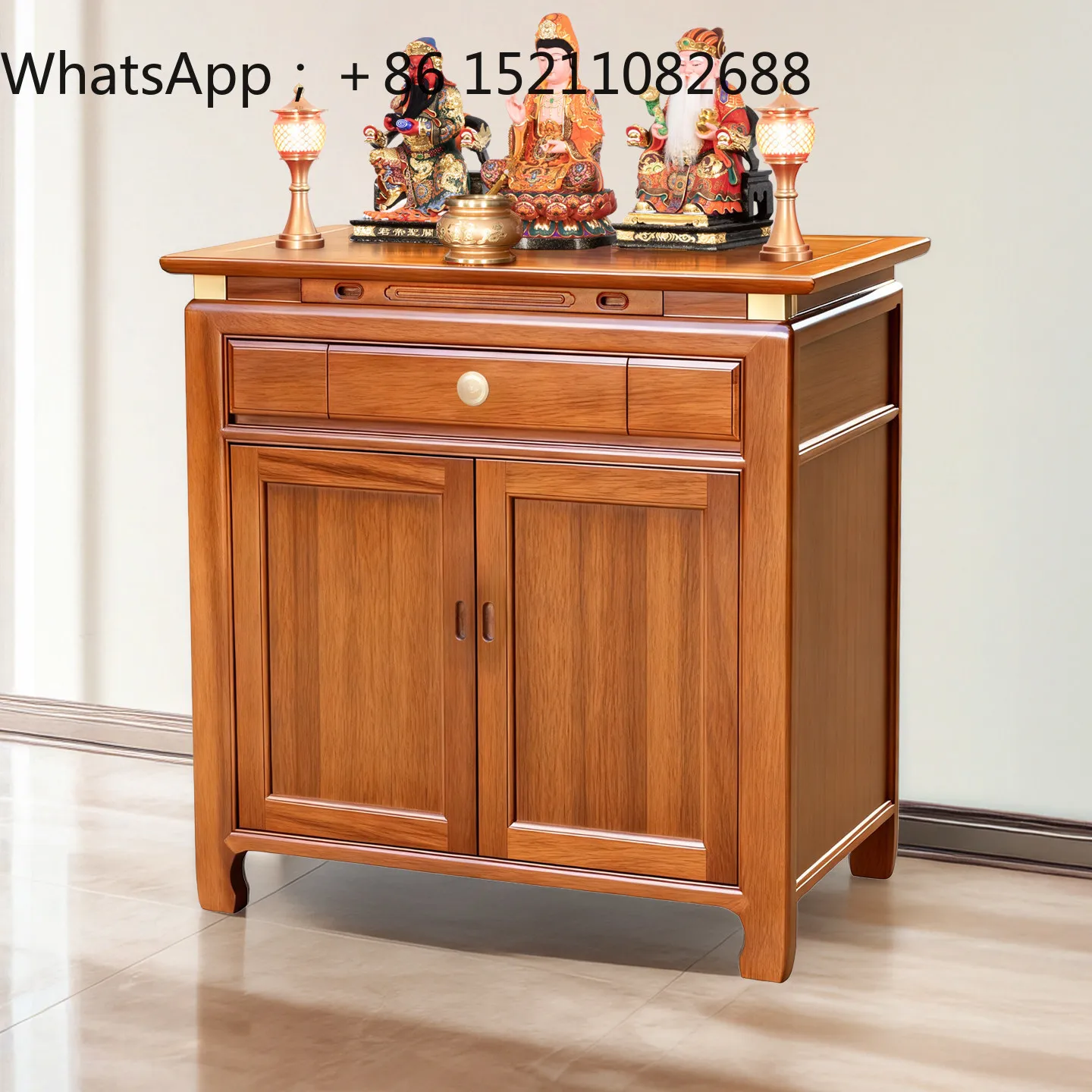 LLY solid wood entrance cabinet household new Chinese integrated Buddhist cabinet Guan Gong table living room