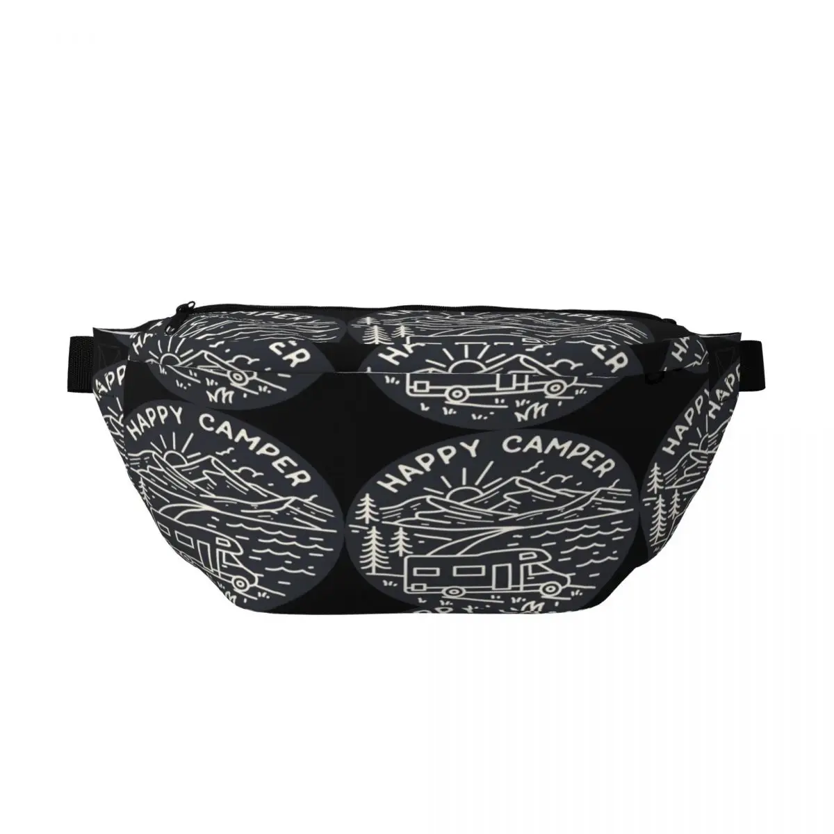 

Crossbody Waist Bag Happy Camper Men Women Adjustable Fanny Pack Traveling Running Money Phone Pouch Chest Bag