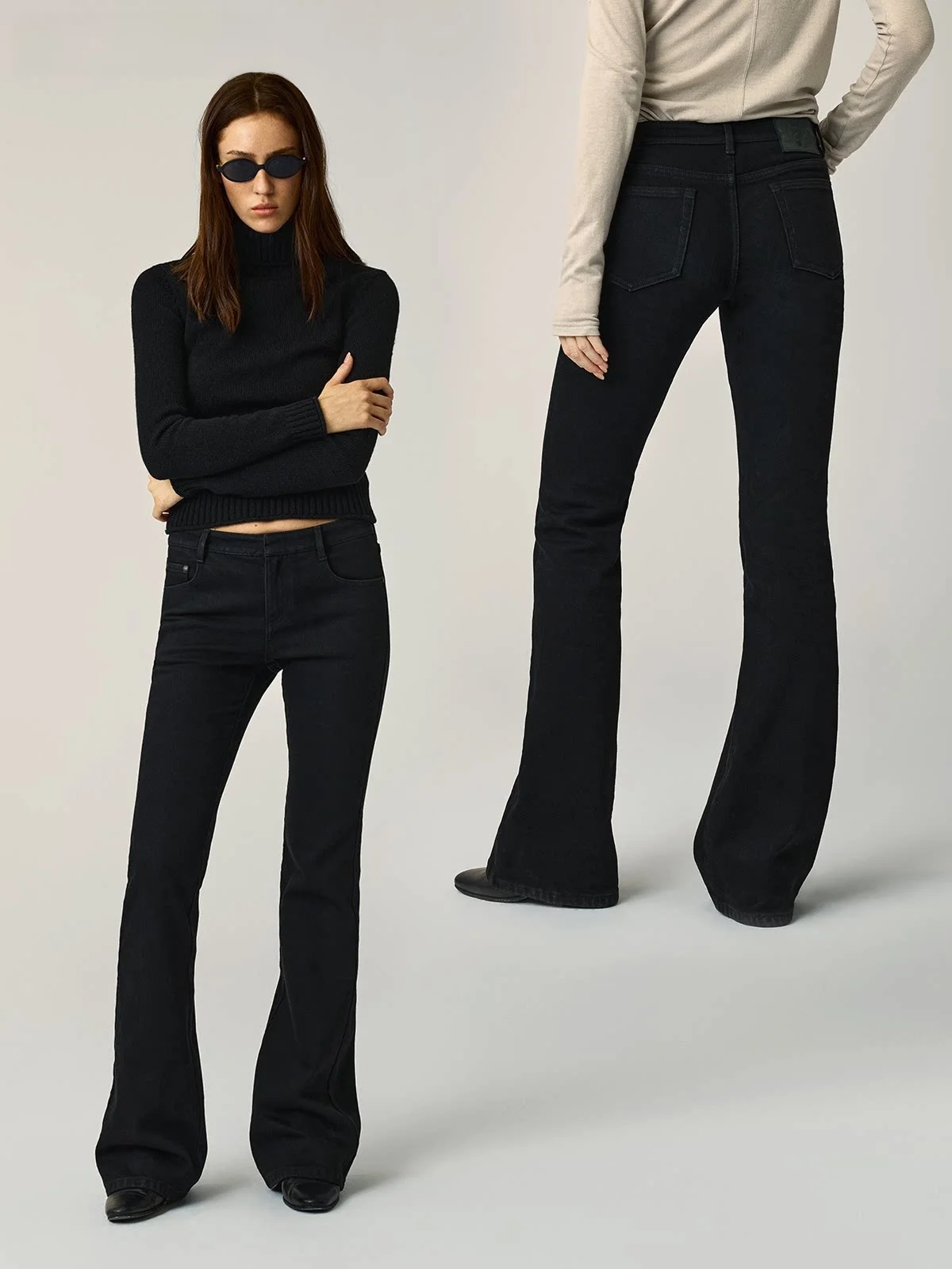 

Retro Faded Jeans mid Low Waist Frayed Cotton Denim Pants Women's Daily Wear Comfortable Fit Bell Bot Autumn Season