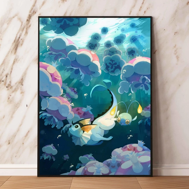 Canvas Artwork Painting Pokemon Mewtwo Wall Decoration Prints and Prints Decoration Cartoon Character Pictures