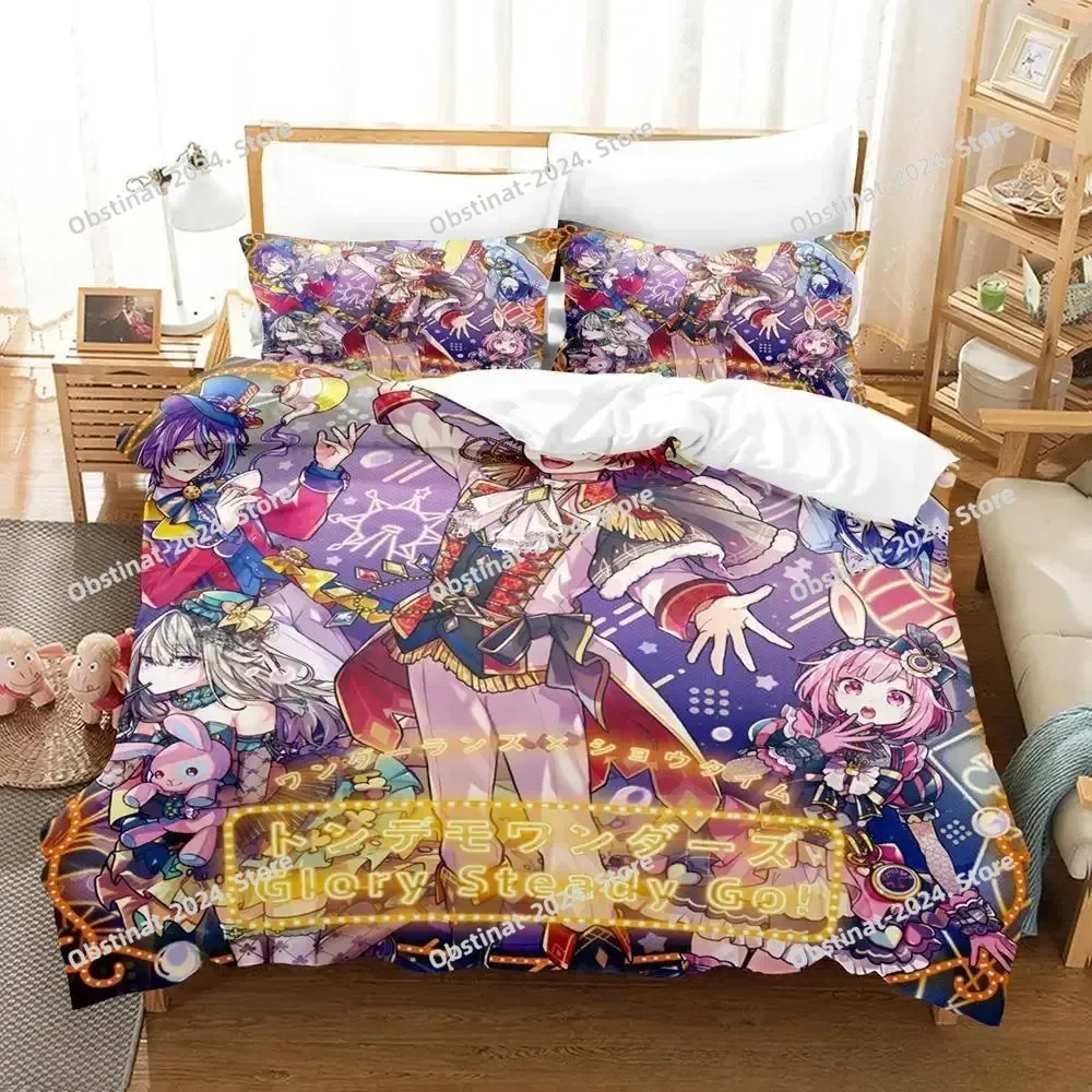 New Wonderlands x Showtime Bedding Set Single Twin Print Bed Set With Pillowcase Duvet Cover Single Double Queen Super King Size