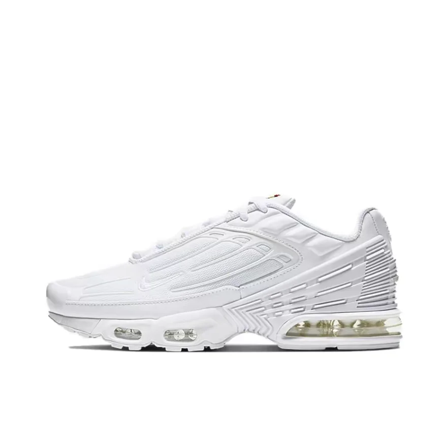 Nike White Air Max Plus 3 Mens Low Top Casual Running Shoes Comfortable Shock Absorption Hundred Sneakers