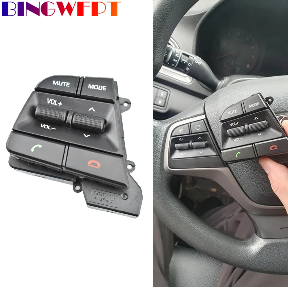 LH الجانب الأيسر أزرار التحكم عجلة توجيه سيارة سيارة التصميم زر التبديل أزرار حجم لشركة هيونداي سولاريس 1.6L 2017-2022