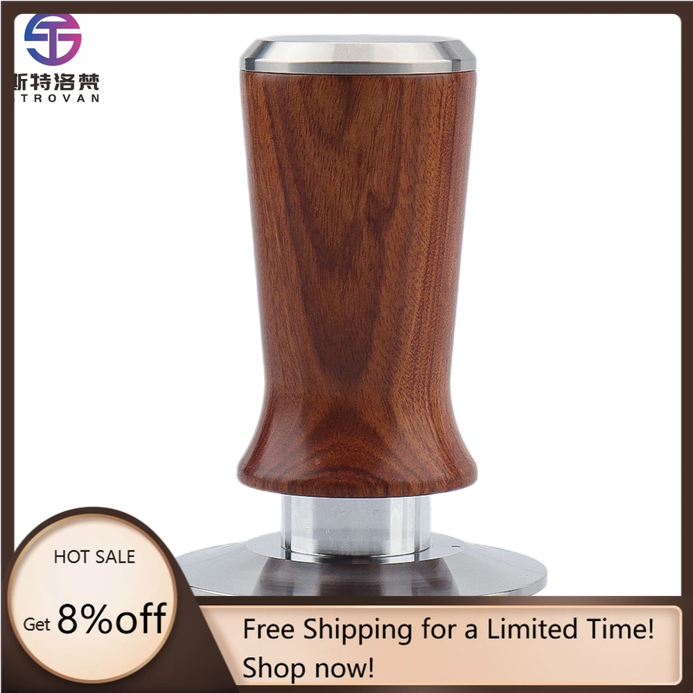 

STLF WJW Barista Tools Dual Spring Coffee Tamper High Quality Full Sizes 304 Stainless Steel Tamper Base Spring Loaded Tamper