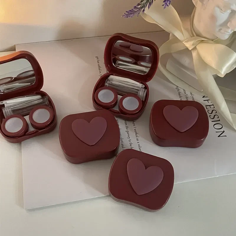 1 szt. Pojemniki na soczewki kontaktowe futerał na soczewki kontaktowe dziewczynka przenośny podróżny Mini uroda pudełko do przechowywania pielęgnacja oczu pudełko na pojemnik