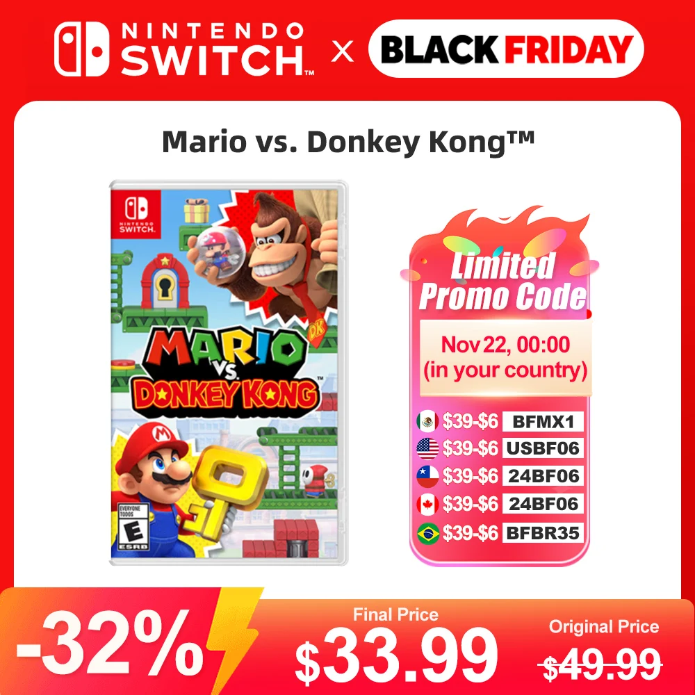 Mario vs. Donkey Kong nintendo switch игры 100% оригинальная игра «Марио против Donkey Kong» Nintendo Switch