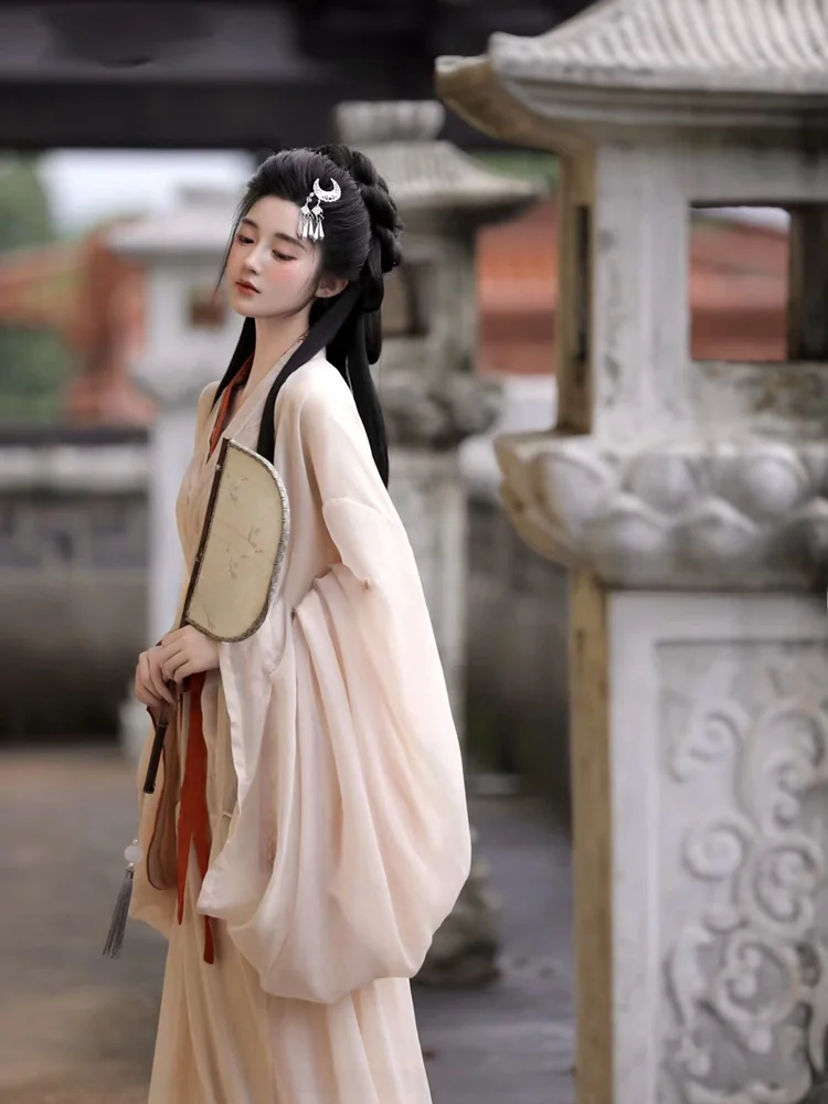 Traje Tradicional Hanfu para Fotografía, Nuevo Estilo, Túnica de Época de Guerra, Falda Recta con Cuello Cruzado para Sesiones de Fotos en Estudio