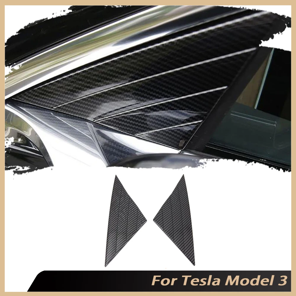 

For Tesla Model 3 2019+ Front Triangle Window Stickers Decal Decoration Modified Car Body Kits ABS Trims Accessories