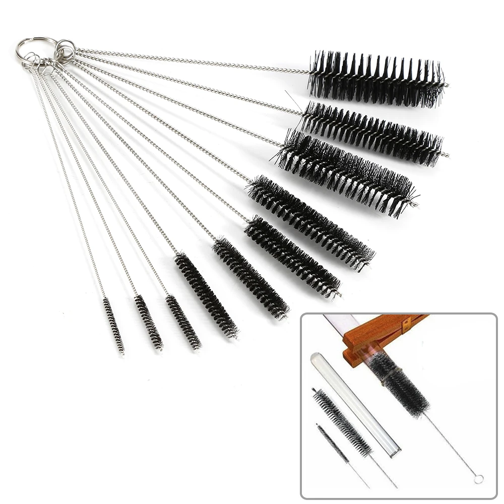 10Pcs Set Stainless Steel Cleaning Brush For Weed Pipe Clean Glass Hookah Smoking Cachimba Pipas Fumar Feeding Bottle Brush