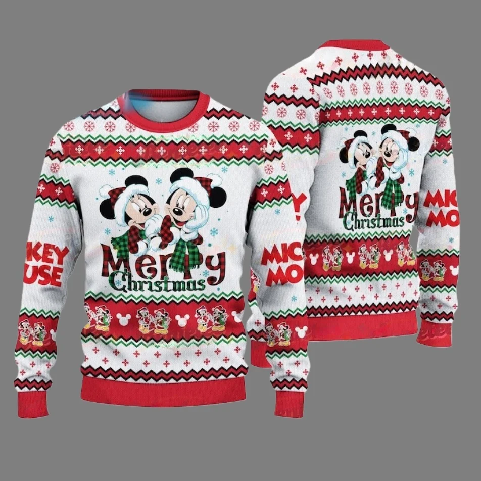 Disney Zootopia Topolino e Minnie Tema Brutto maglione Festa di Natale Girocollo Felpa con cappuccio Ingrandito Adulto Autunno e Inverno Nuovo articolo