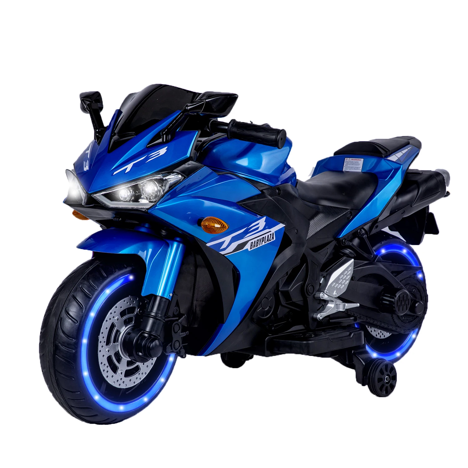 

29.9 KG 12 V Kids Bike 550 W Electric with Training Wheels Light Wheels Manual throttle LED Lights Music 1.8–3.2 MPH Speed