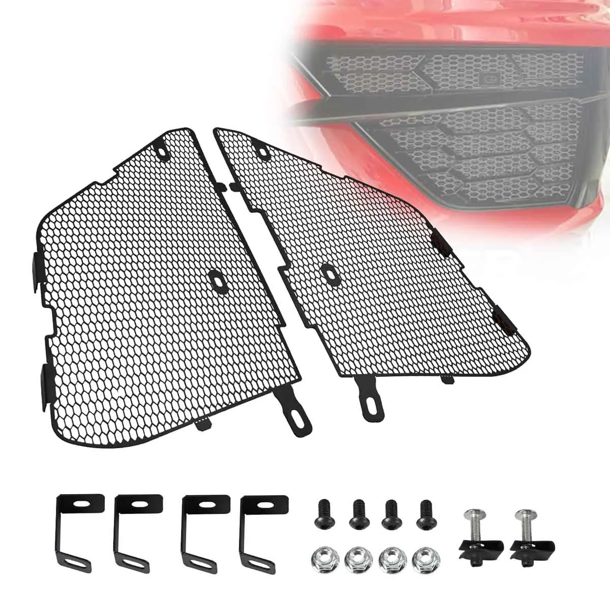 2pcs For Corvette C8 2020 2021 2022 Front Side Intake Mesh Grille Radiator Guard Shield Kit Insert Accessory Pair