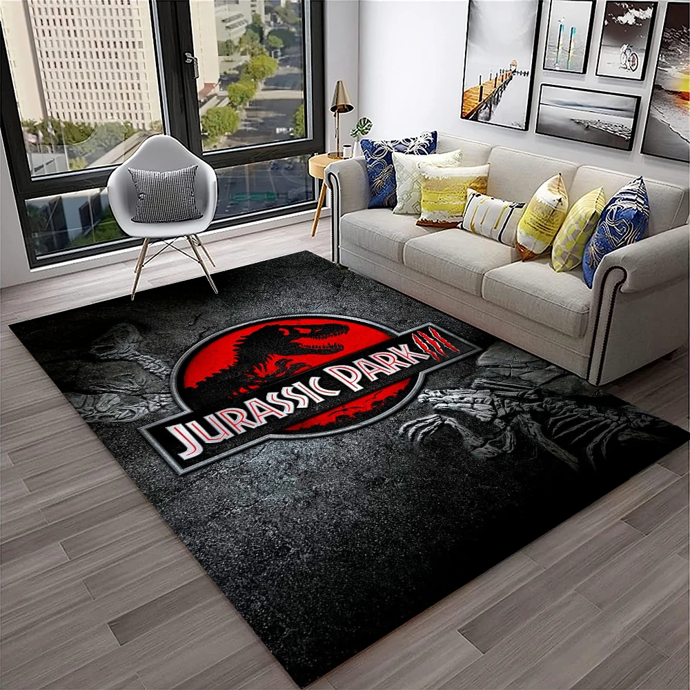 Jurassic Park Dinosaur Cartoon Child Carpet Rug for Home Living Room Bedroom Sofa Doormat Decor,Play Area Rug Non-slip Floor Mat