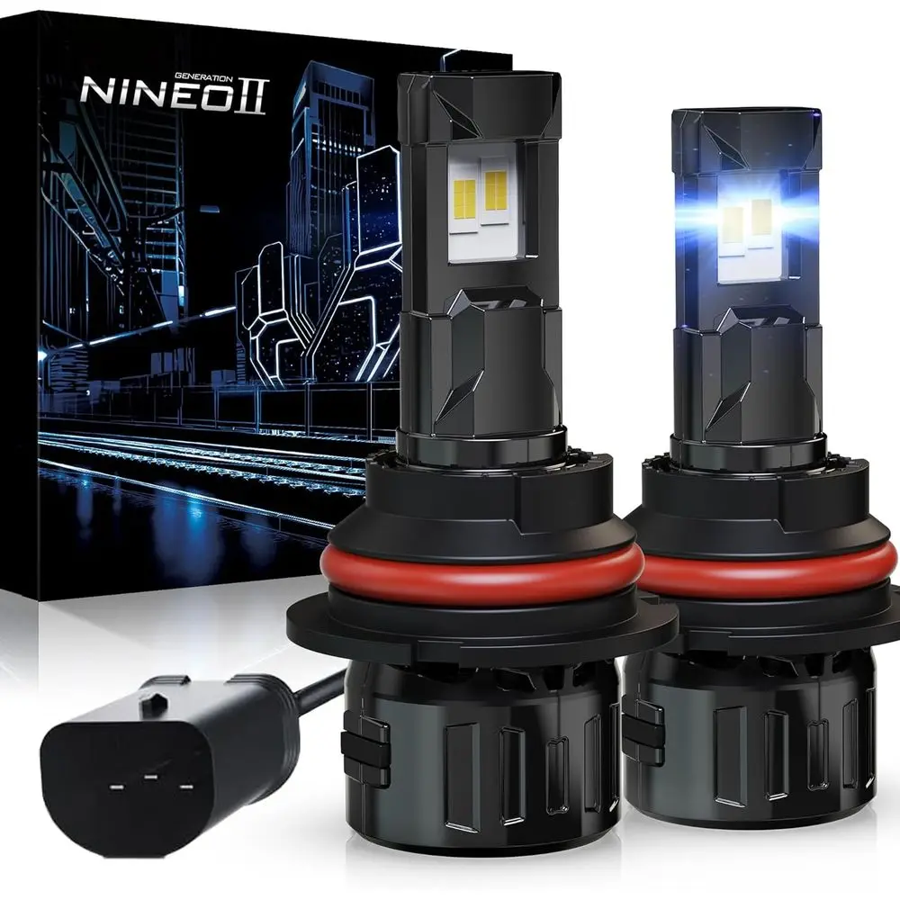 

9007 Bulbs, 9007 og Lights, [2025 Upgrade] 600% Brighter 6500K White, an-Cooled, No licker, Plug & Play, Driving or og Light, 2