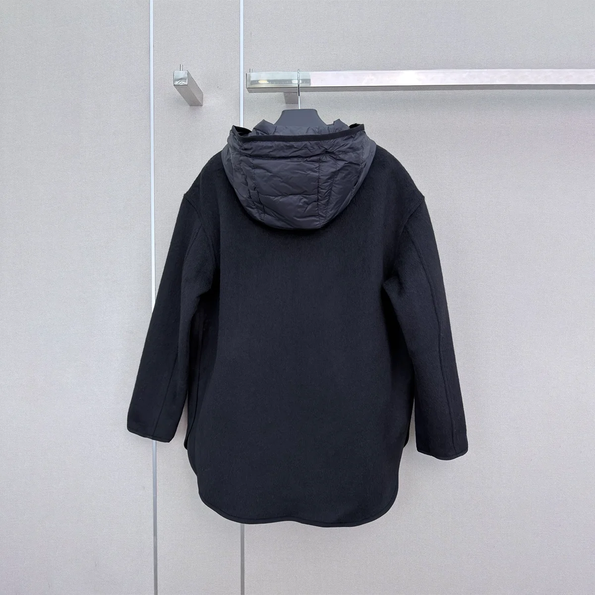 2026 High quality women's double-sided woolen jacket, hooded down vest two-piece set--hb811