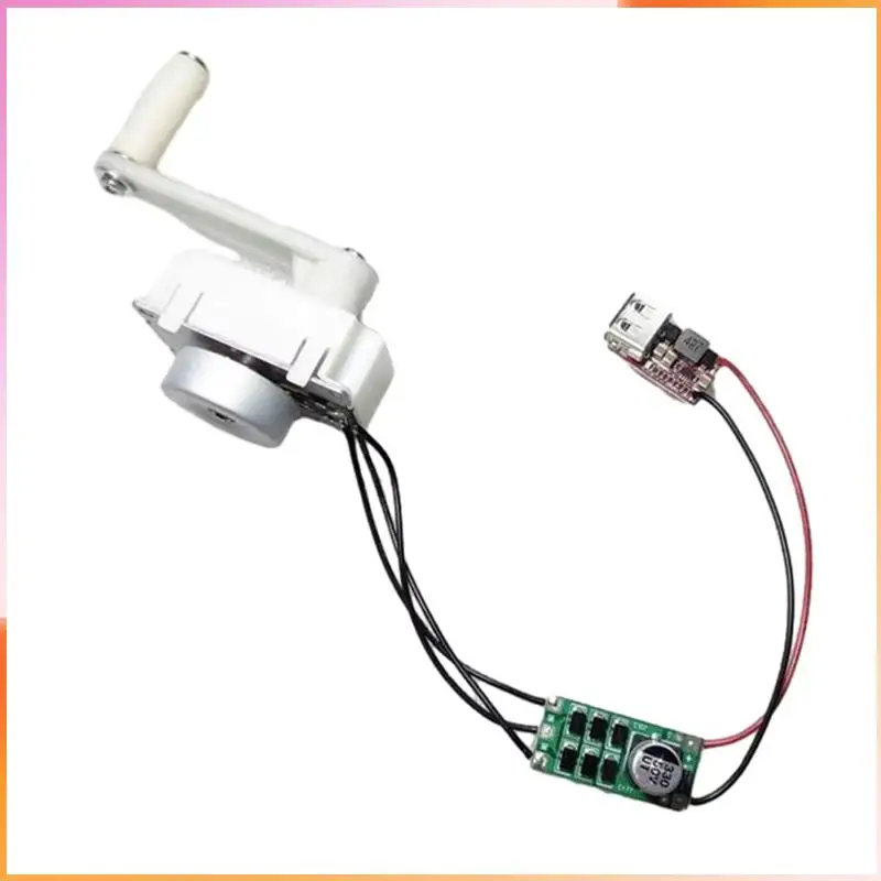 A93Z Hand Crank Motor Gear Generator Kit Survival Power Bank Emergency USB Charger 5V 5W