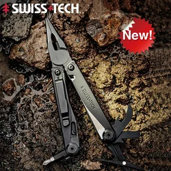 Newest SWISS TECH 18 in 1 Multi Tool Pliers Folding Multi-functional Tool Portable EDC Outdoor Camping Equipment Gift for Men