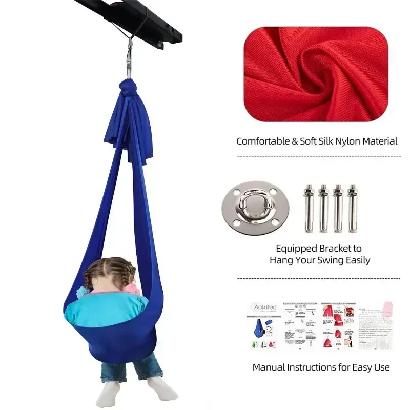 Children's Elastic Swing Sensory Training Alleviates Autism Indoor Swing Hammock Swing Outdoor Swing Chair Hammock image 3