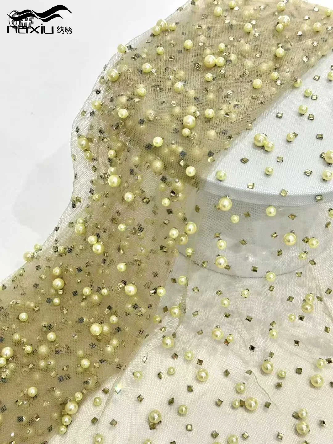 Africa Nigerian Beaded French Mesh Lace With Sequins High Quality 2025 Embroidery Lace Sequins Lace For Wedding Dresses Women