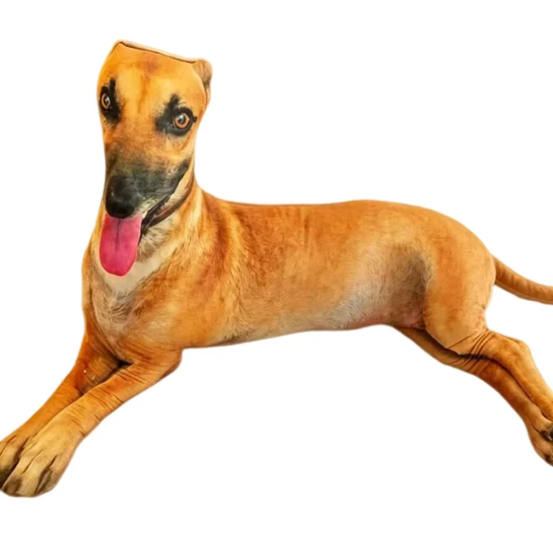 Funny Abstract Throw Pillow Simulated Greyhound Dog Doll 3D Realistic Greyhound Plush Pillow Sofa Cushion Collectible Gift