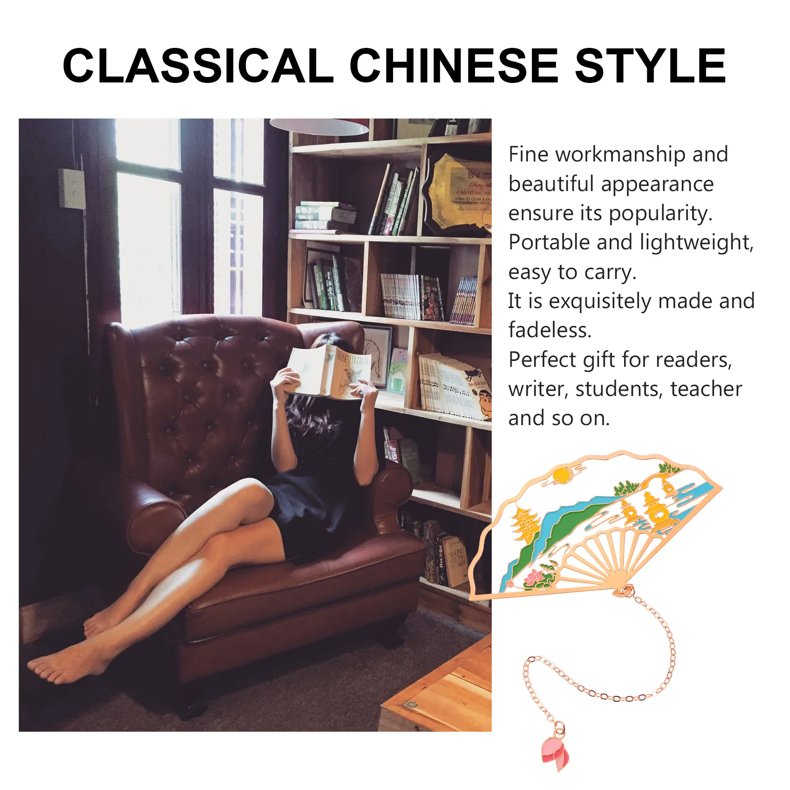

1Pcs Metal Bookmark Hollow-Out Creative Reading Bookmarker Practical Gift for Students Writers Metal Bookmark