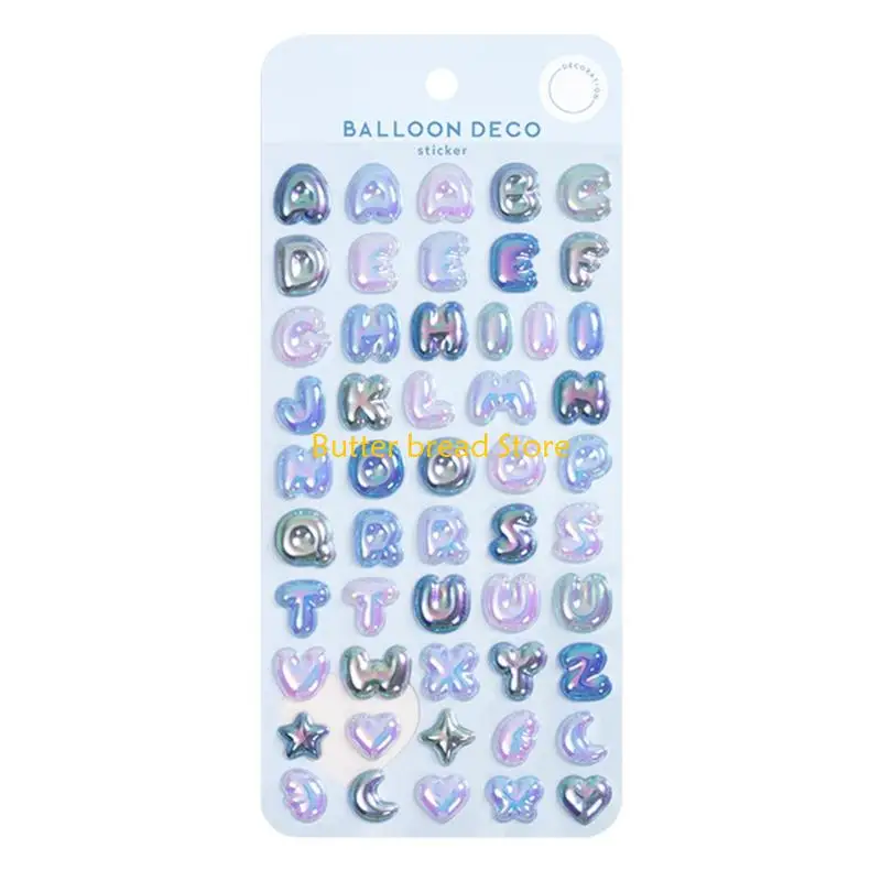 W89C Colored Letter Sticker Adhesive PVC Sticker For Journaling Scrapbooking Notebook Phone Cover Laptop Album Embellishment